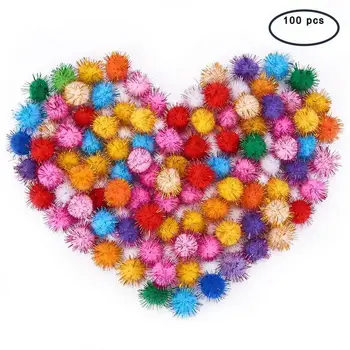 1 Bag Handmade DIY Doll Craft Pom Poms Yarn Balls with Metallic Cord 100pcs/bag 
1 Bag Handmade DIY Doll Craft Pom Poms Yarn Balls with Metallic Cord 100pcs/bag