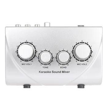 Karaoke Sound Mixer Dual Mic Inputs With Cable N-1 Silver Color Microphone amplifier & microphone Mixer karaoke OK
Karaoke Sound Mixer Dual Mic Inputs With Cable N-1 Silver Color Microphone amplifier & microphone Mixer karaoke OK