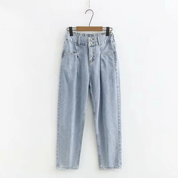 Plus Size Women's High Waist Blue Jeans Elastic Waist Casual Straight Long Denim Pants Oversized Trousers 
Plus Size Women's High Waist Blue Jeans Elastic Waist Casual Straight Long Denim Pants Oversized Trousers