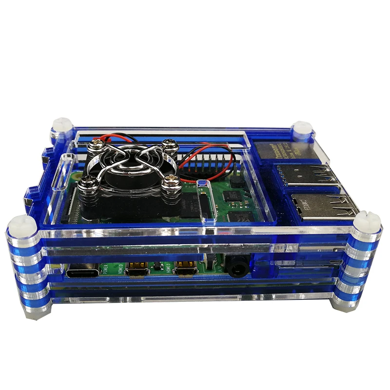 Raspberry Pi 4 Acrylic Case Blue Box Shell support CPU Cooling Fan Heatsink for Raspberry pi 4B Pi 4
Raspberry Pi 4 Acrylic Case Blue Box Shell support CPU Cooling Fan Heatsink for Raspberry pi 4B Pi 4