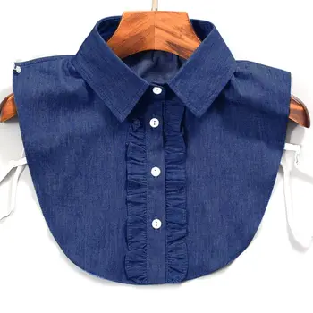 Women Women New Fashion Stripe Denim Lace Collar Shirt Fake Collar Tie Vintage Detachable Collar False Collar Lapel Blouse Top 
Women Women New Fashion Stripe Denim Lace Collar Shirt Fake Collar Tie Vintage Detachable Collar False Collar Lapel Blouse Top