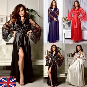 Women Satin Silk Lace Robe Dress Nightgowns Kimono Bridal Wedding Sleepwear Nightdress
Women Satin Silk Lace Robe Dress Nightgowns Kimono Bridal Wedding Sleepwear Nightdress