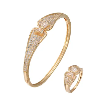 HONGHONG Women's Bow Bracelet Ring high quality 3A zircon ring bracelet fashion jewelry two piece set 
HONGHONG Women's Bow Bracelet Ring high quality 3A zircon ring bracelet fashion jewelry two piece set