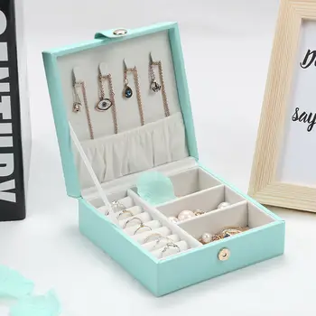 Korean Style Fresh And Simple Girl Earrings Plate Jewelry Box Protable Leather Earrings Ring Multi-function Jewelry Storage Box
Korean Style Fresh And Simple Girl Earrings Plate Jewelry Box Protable Leather Earrings Ring Multi-function Jewelry Storage Box