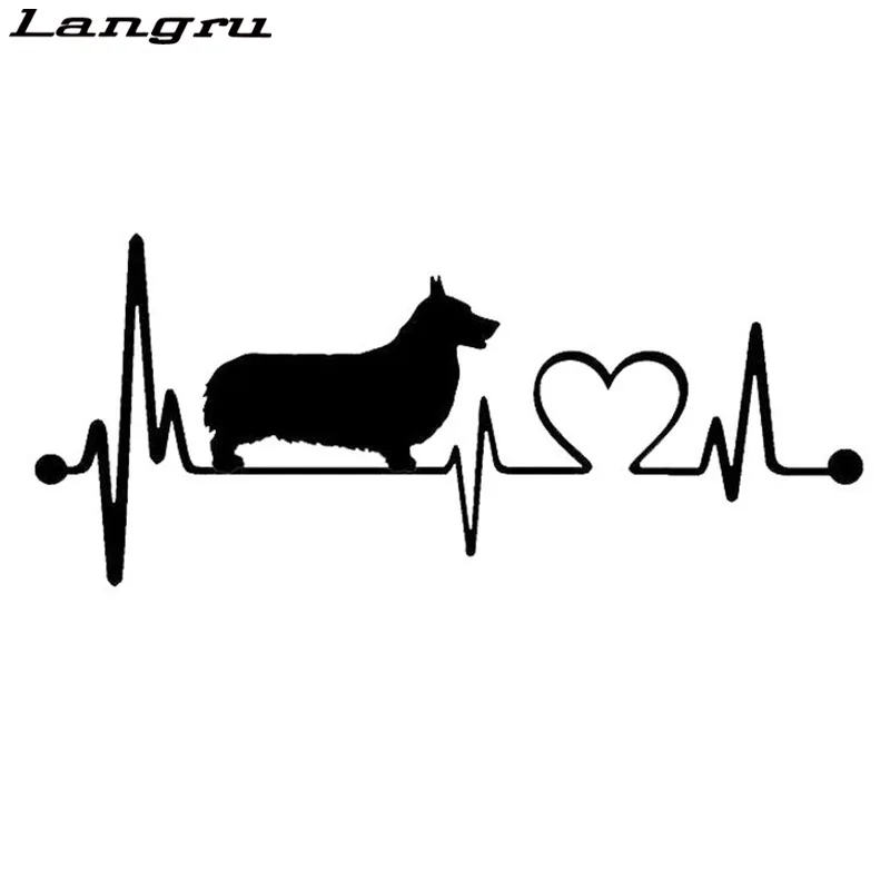 Cool Pembroke Welsh Corgi Heartbeat автомобильные наклейки с собаками виниловая наклейка