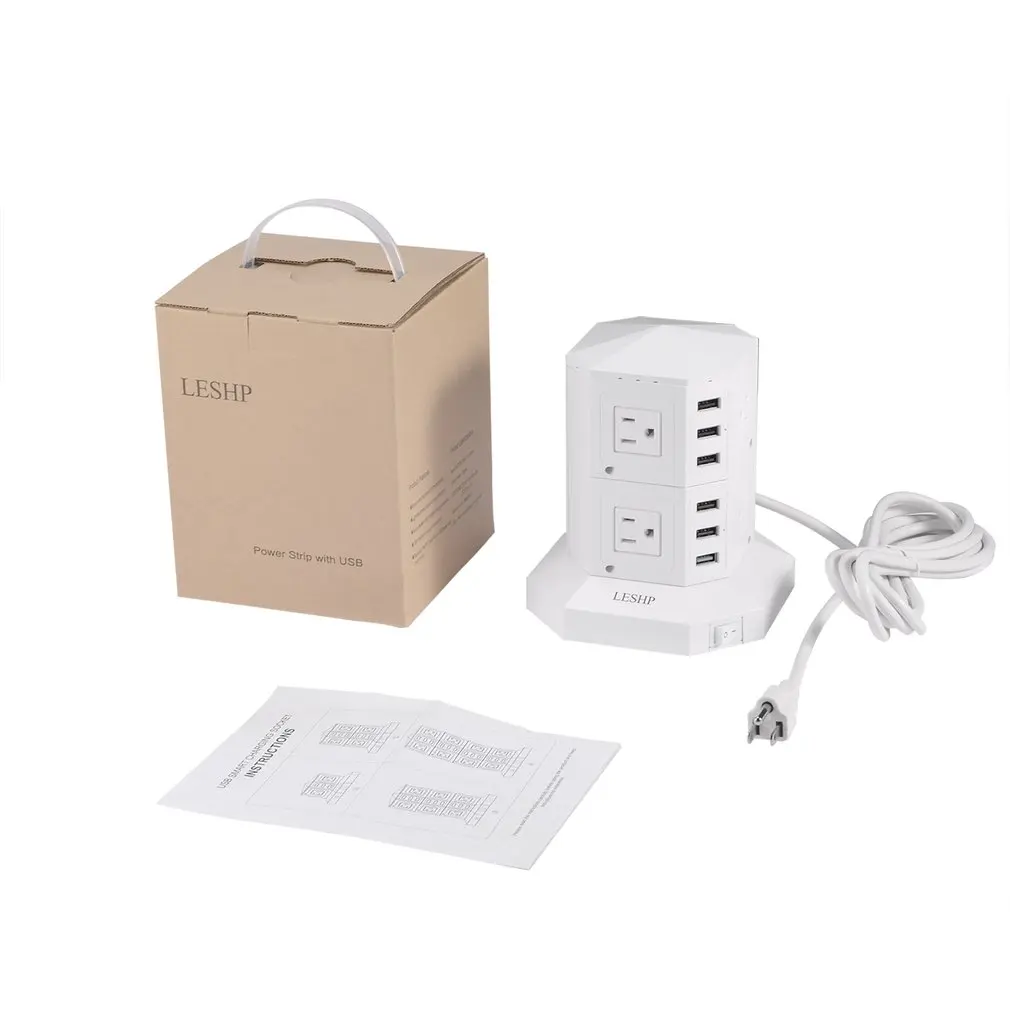 LESHP USB Smart Charging Socket 2 Layers 6 USB Ports Fast Charge Power Strip 3M Cable Anti Surge Prevention Energy-saving
LESHP USB Smart Charging Socket 2 Layers 6 USB Ports Fast Charge Power Strip 3M Cable Anti Surge Prevention Energy-saving