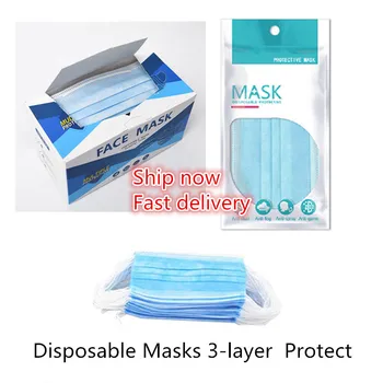 50Pcs/100pcs Mask Disposable Nonwove 3 Layer Ply Filter mouth Face safe Breathable dustproof Protective masks masque mascarillas
50Pcs/100pcs Mask Disposable Nonwove 3 Layer Ply Filter mouth Face safe Breathable dustproof Protective masks masque mascarillas