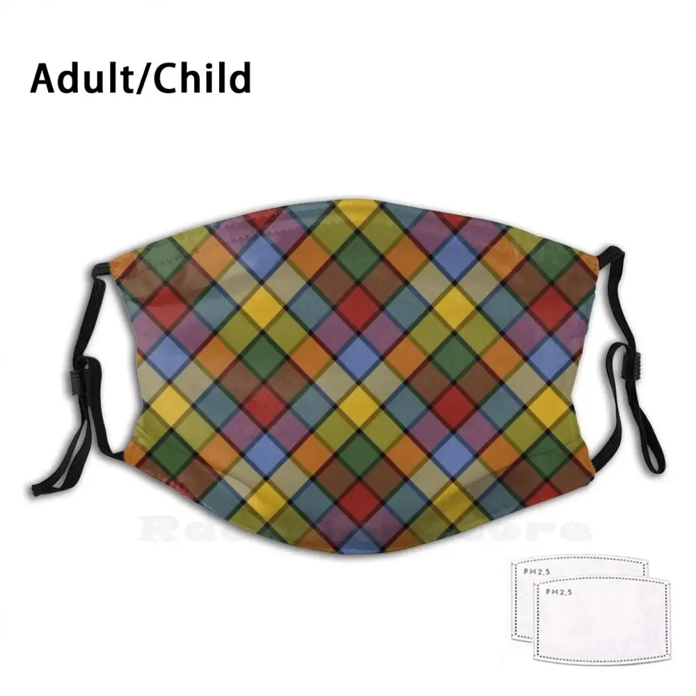 

Just Checking Adult Kids Anti Dust Filter Diy Mask Tartan Check Checked Rainbow Yampimon Spectrum Polychrome Polychromatic