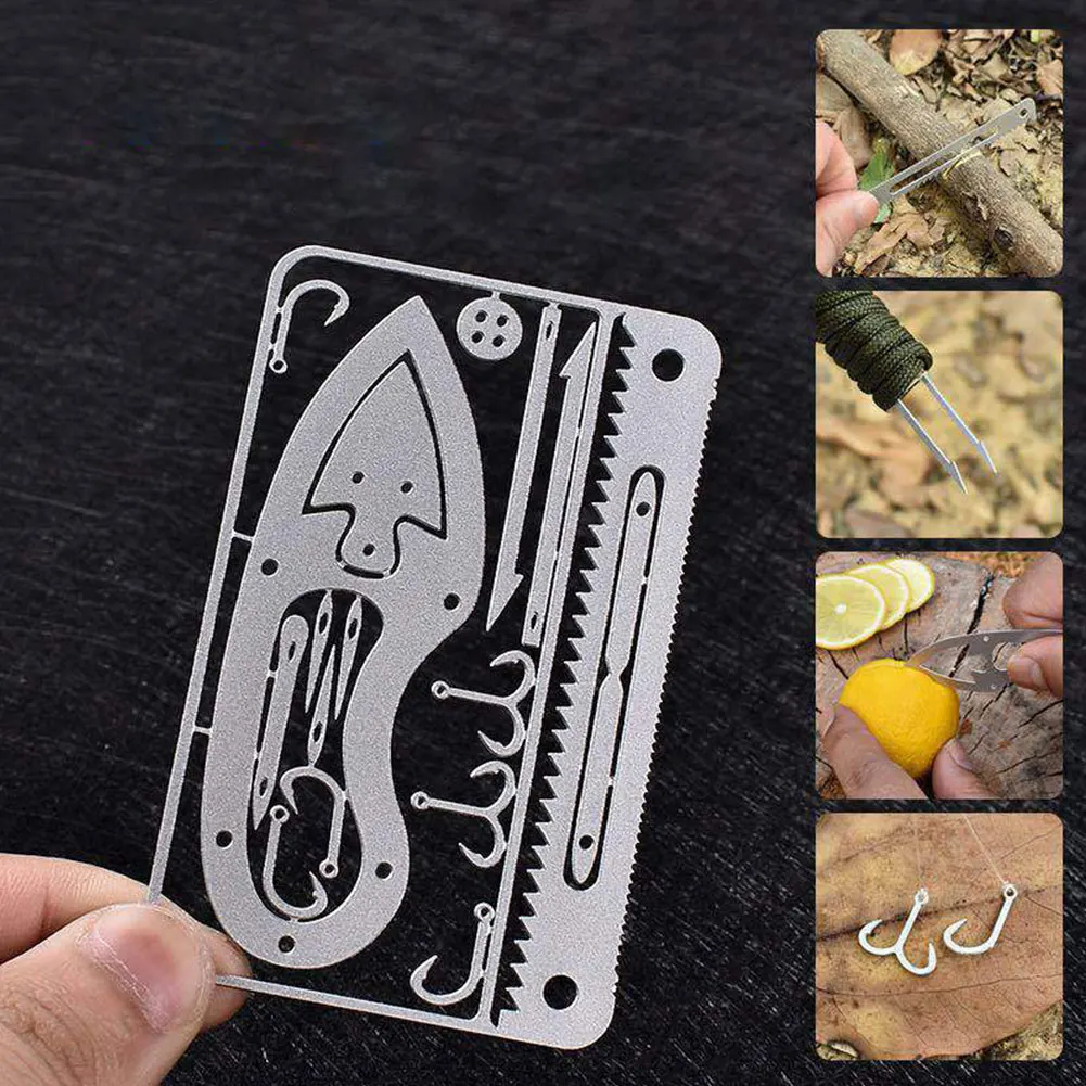 4 pcs 22 in 1 Fishing Gear Hook Card Outdoor Survival Tools Outdoor Camping Supplies Multifunctional Survival Tools
4 pcs 22 in 1 Fishing Gear Hook Card Outdoor Survival Tools Outdoor Camping Supplies Multifunctional Survival Tools