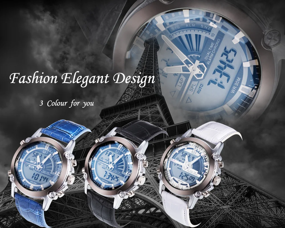 ASJ Watch Multi-functional Dual Display Sports Leather Strap Watch Date Seconds Waterproof Back Lamp Night Light Hands
ASJ Watch Multi-functional Dual Display Sports Leather Strap Watch Date Seconds Waterproof Back Lamp Night Light Hands