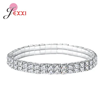 New Elastic Stretchy 5 Row Rhinestone Crystal Bracelet Bangle Bridal Women Slim to Wide Cuff Cord 925 Sterling Silver Hand Chain
New Elastic Stretchy 5 Row Rhinestone Crystal Bracelet Bangle Bridal Women Slim to Wide Cuff Cord 925 Sterling Silver Hand Chain