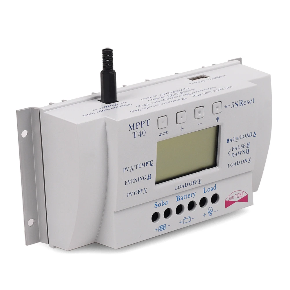 MPPT40A LCD Display Overload Protection Easy Operate Intelligent Dual Timer Control PWM USB Port Auto Solar Controller Home
MPPT40A LCD Display Overload Protection Easy Operate Intelligent Dual Timer Control PWM USB Port Auto Solar Controller Home
