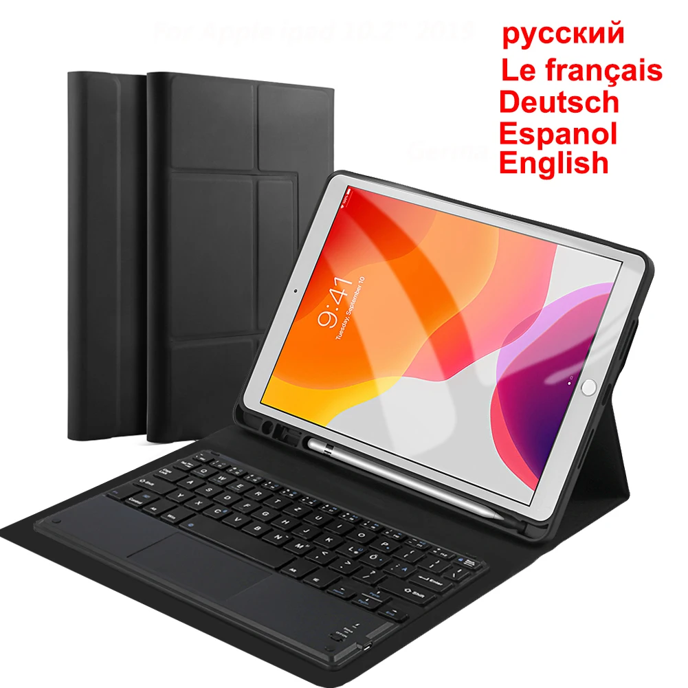 Blueooth Keyboard For iPad 10.2 inch 2019 Detachable Keyboard Touch Case Anti-fall Leather Tablet Protective Cover with Pen Slot
Blueooth Keyboard For iPad 10.2 inch 2019 Detachable Keyboard Touch Case Anti-fall Leather Tablet Protective Cover with Pen Slot