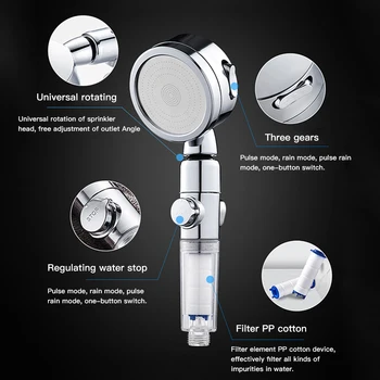 Shower head multi-function shaking shower Filter Spray Nozzle High Pressure Water Saving With transparent filter Bathroom Tools
Shower head multi-function shaking shower Filter Spray Nozzle High Pressure Water Saving With transparent filter Bathroom Tools