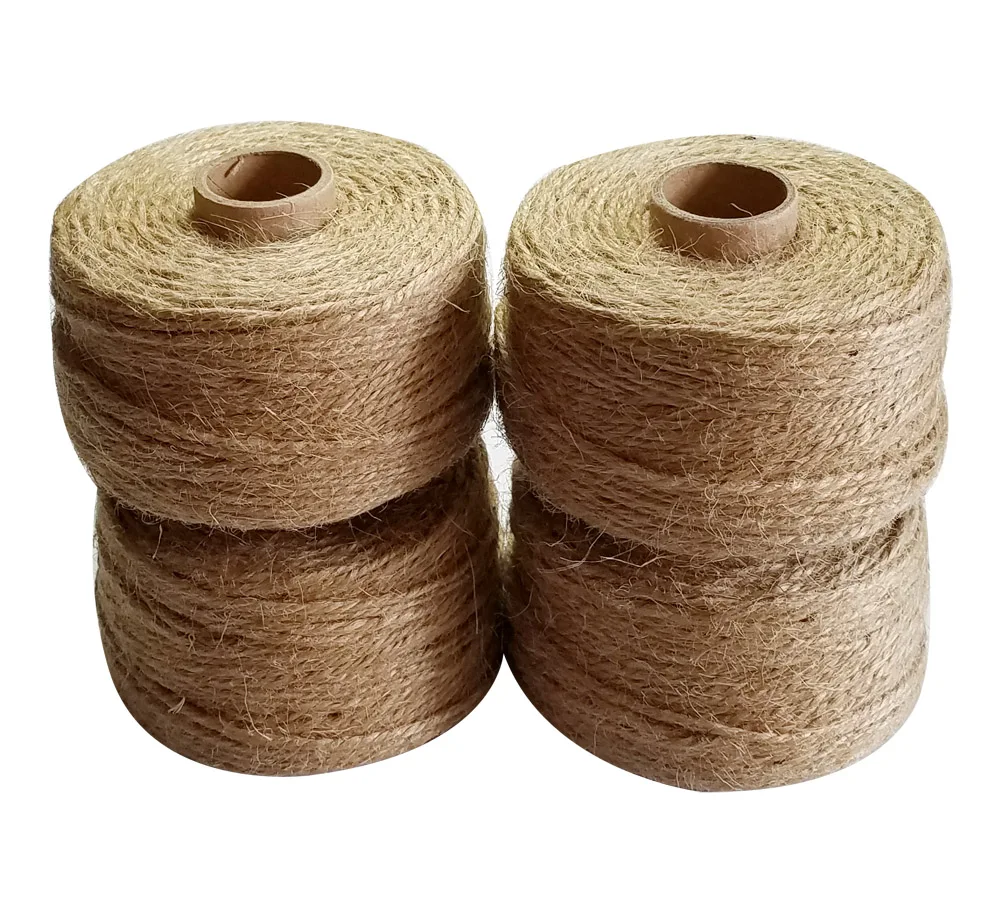 

100% Natural Jute rope Diameter 1mm-2mm 4pcs/lot twine cords for party wedding decoration or gift packing or handmade DIY