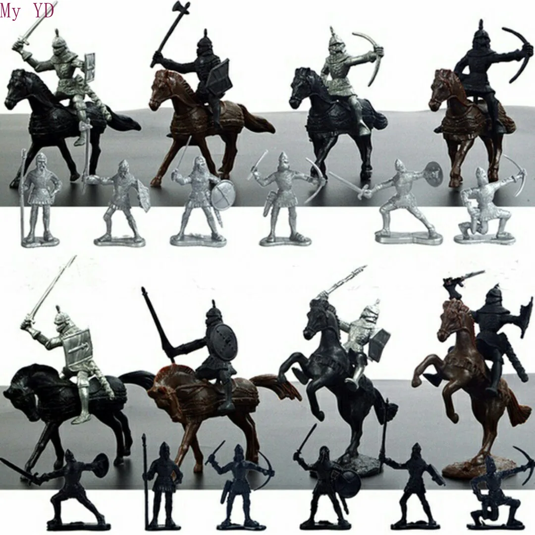28 шт./компл. средневековые рыцари воины лошади детские игрушки фигурки