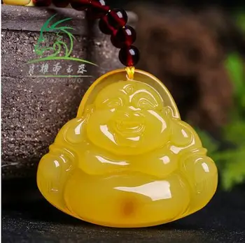 

Colliers pendentif de bouddha en cire d'abeille | Naturel, huile de poulet de la mer baltique, jaune, ambre Maitreya, cire d'abe