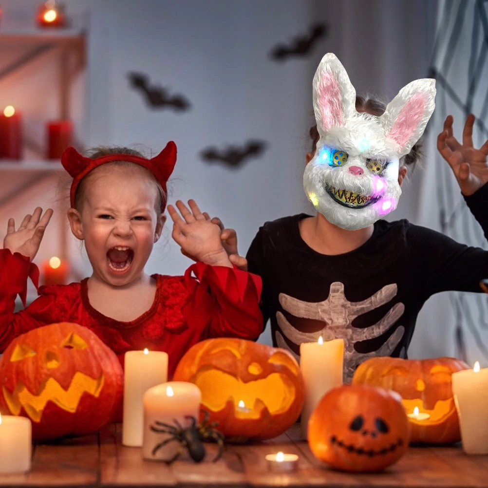 Halloween LED Light Up Bloody Killer Rabbit Mask Halloween Plush Cosplay Mask For Kids Adults Party Decoration Accessories
Halloween LED Light Up Bloody Killer Rabbit Mask Halloween Plush Cosplay Mask For Kids Adults Party Decoration Accessories