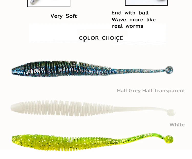 Trout Baits Soft Shad Floating Fishing Lures Worms 75mm 1g Silicon Bait Rubber Rockfish Fishing Lures Wacky Shaky Texas Trout (4)