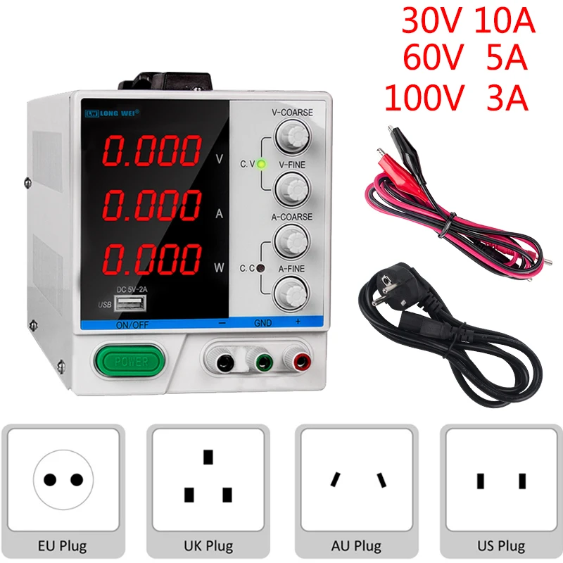 lw DC Lab Power Supply 30V 10A 60V 5A Laboratory Adjustable switching power supplies bench source digital voltage regulator
lw DC Lab Power Supply 30V 10A 60V 5A Laboratory Adjustable switching power supplies bench source digital voltage regulator
