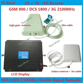 2G 3G 4G repeater Tri Band cell phone signal booster LTE UMTS data cellular signal amplifiers 900 1800 2100 + antennas cable
2G 3G 4G repeater Tri Band cell phone signal booster LTE UMTS data cellular signal amplifiers 900 1800 2100 + antennas cable