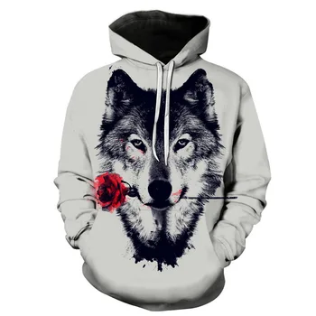 European And American New Men's 3d Rose Wolf Digital Printing Couple Loose Fashion Casual Hoodie
European And American New Men's 3d Rose Wolf Digital Printing Couple Loose Fashion Casual Hoodie