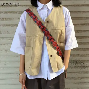 Vests Women Trendy Simple Cargo Stylish Harajuku Japan Style Simple Teens Outwear Sleeveless All-match Chic Casual Woman Jackets
Vests Women Trendy Simple Cargo Stylish Harajuku Japan Style Simple Teens Outwear Sleeveless All-match Chic Casual Woman Jackets