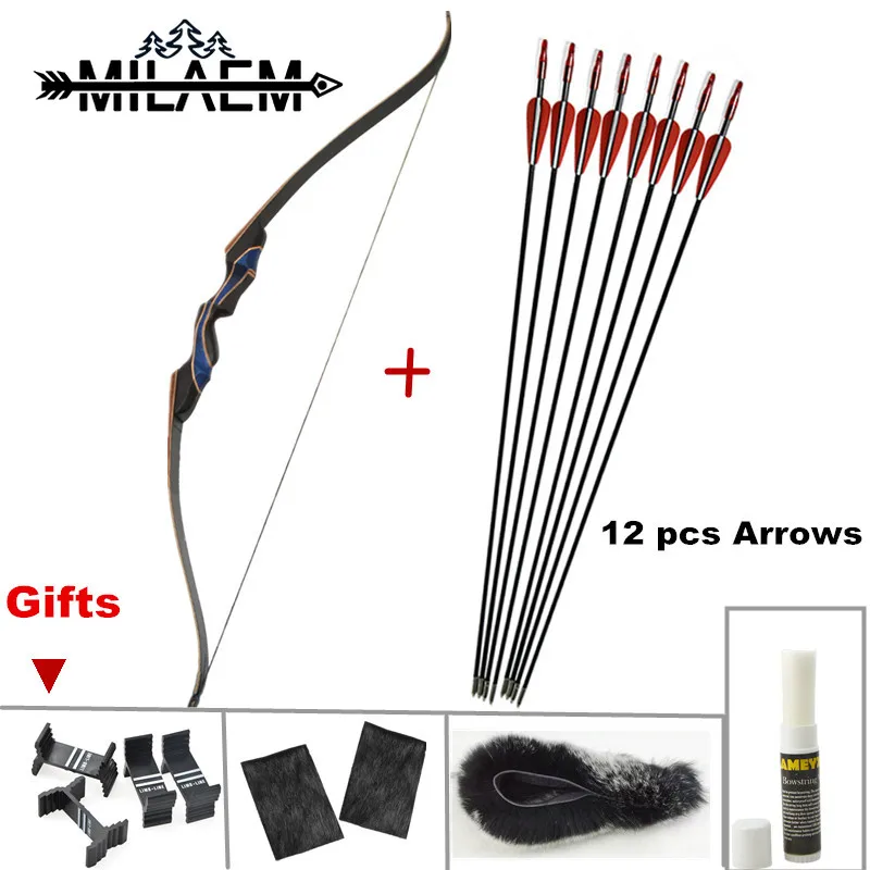 56 inch 20/25/30/35/40/45/50/55 lbs Recurve Bow American Hunting Bow With Small Gifts Archery Shooting Hunting Accessories 
56 inch 20/25/30/35/40/45/50/55 lbs Recurve Bow American Hunting Bow With Small Gifts Archery Shooting Hunting Accessories