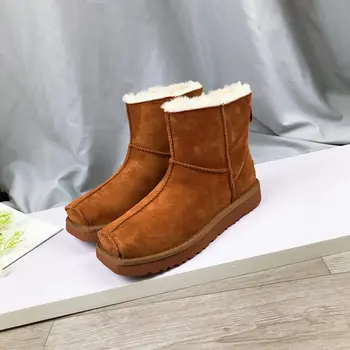 2020 Winter Snow Boots for Women Slip-on Square Toe Plus Wool Genuine Leather Flat Waterproof Luxury Brand Designer Women Shoes
2020 Winter Snow Boots for Women Slip-on Square Toe Plus Wool Genuine Leather Flat Waterproof Luxury Brand Designer Women Shoes