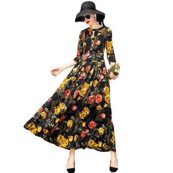 2020 Chiffon Bohemian Long Dress Three Quarter Printed Ankle-Length Women Runway Dress Vintage DZ2304 
2020 Chiffon Bohemian Long Dress Three Quarter Printed Ankle-Length Women Runway Dress Vintage DZ2304