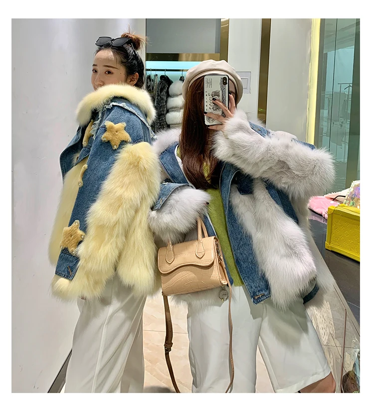 denim jacket with fur real fox fur star (15)
