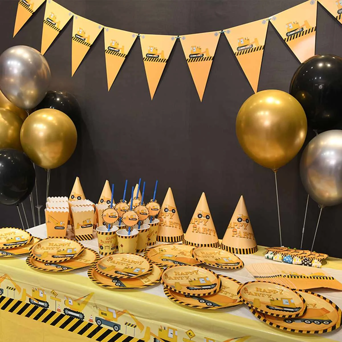 60PCS Set Excavator Party Decor Paper Cup Plate Banners Baby Shower Balloons Kids Birthday Party Supplies Home Dinner Tableware 
60PCS Set Excavator Party Decor Paper Cup Plate Banners Baby Shower Balloons Kids Birthday Party Supplies Home Dinner Tableware
