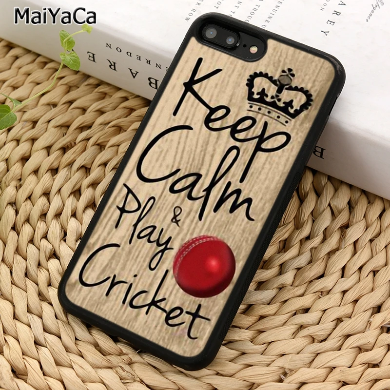 MaiYaCa сохраняйте спокойствие и играйте в крикет фраза мяч спортивный чехол для