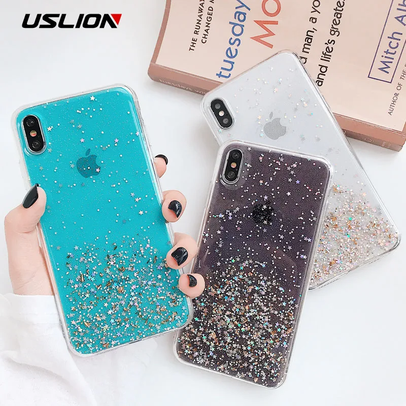 USLION Transparent Bling Powder Case For iPhone X XR XS Max Glitter Star Phone Case For iPhone 8 7 Plus Soft TPU Back Cover Capa
USLION Transparent Bling Powder Case For iPhone X XR XS Max Glitter Star Phone Case For iPhone 8 7 Plus Soft TPU Back Cover Capa