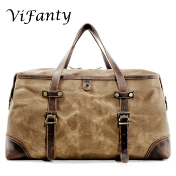 Vintage Duffel Bag, Oversized Oil Wax Waterproof Canvas Travel Tote Duffel Shoulder Handbag Weekend Travel Bag
Vintage Duffel Bag, Oversized Oil Wax Waterproof Canvas Travel Tote Duffel Shoulder Handbag Weekend Travel Bag