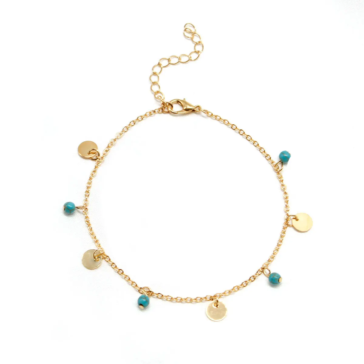Europe And America Cross Border Accessories Turquoise Wafer Anklets Female Cool Beach Creative jiao shi pin K191
Europe And America Cross Border Accessories Turquoise Wafer Anklets Female Cool Beach Creative jiao shi pin K191