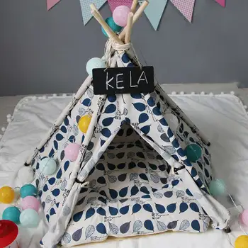 Pet Teepee Dog Cats Rabbits Bed Canvas Portable Pet Tents Houses with Cushion LXY9
Pet Teepee Dog Cats Rabbits Bed Canvas Portable Pet Tents Houses with Cushion LXY9