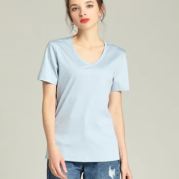 Spring and summer ice silk ladies Korean round neck T-shirt short sleeve solid color
Spring and summer ice silk ladies Korean round neck T-shirt short sleeve solid color