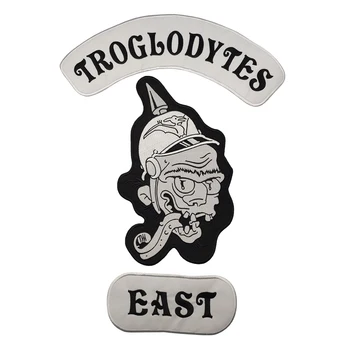 Troglodytes East Skull Embroidery Patches Grey Soider Skull Big Back Patch MC Biker Rider Cool Badges for Jacket Vest Free Ship 
Troglodytes East Skull Embroidery Patches Grey Soider Skull Big Back Patch MC Biker Rider Cool Badges for Jacket Vest Free Ship
