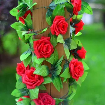 2.4M Artificial Rose Vines Silk Roses Ivy Vine With Green Leaves For Home Wedding Decoration Fake Leaf DIY Hanging Rose Garland
2.4M Artificial Rose Vines Silk Roses Ivy Vine With Green Leaves For Home Wedding Decoration Fake Leaf DIY Hanging Rose Garland