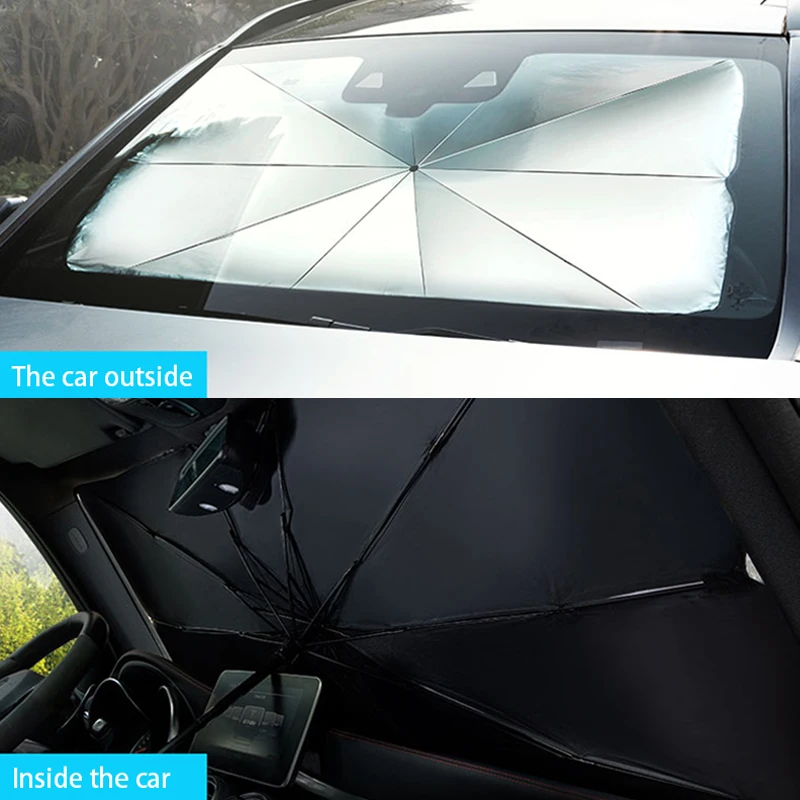 Автомобильный солнцезащитный козырек на лобовое стекло выдвижной Зонт с УФ