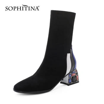 SOPHITINA Large Size 33-43 Boots Women's Fashion Mixed Colors Comfortable Square Heel Square Toe Shoes New Stretch Boots PO355
SOPHITINA Large Size 33-43 Boots Women's Fashion Mixed Colors Comfortable Square Heel Square Toe Shoes New Stretch Boots PO355