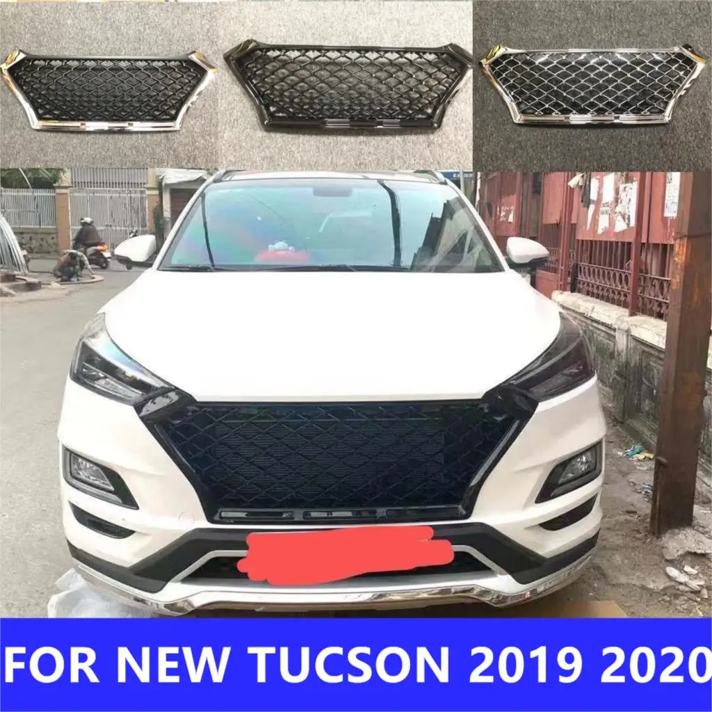 Для 2019 2020 Hyundai New Tucson FUSION RACING решетка гриля Передняя Маска крышка решетки черные