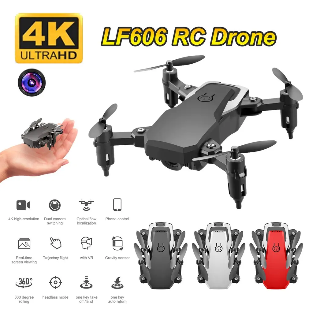 

LF606 Wifi FPV Foldable RC Drone with 4K HD Camera Altitude Hold 3D Flips Headless Mode RC Helicopter Aircraft