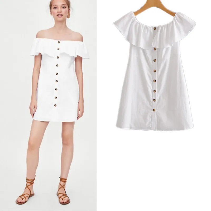 Europe And America 2018 Summer New Style Slim Fit Laminated Front Ornament off-Shoulder off-Shoulder Dress Modern And Trendy/wom
Europe And America 2018 Summer New Style Slim Fit Laminated Front Ornament off-Shoulder off-Shoulder Dress Modern And Trendy/wom