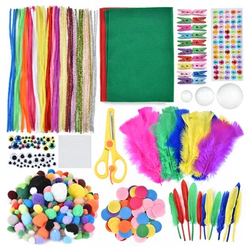 DIY Art Craft Kit Twisting Chenille Stems Pipe Mini Fluffy Pompon Self-adhesive Dolls Eyes Feather Handmade DIY Craft Supplies
DIY Art Craft Kit Twisting Chenille Stems Pipe Mini Fluffy Pompon Self-adhesive Dolls Eyes Feather Handmade DIY Craft Supplies