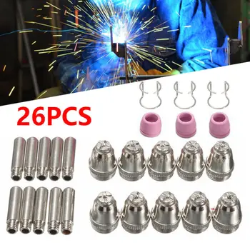 26pcs/Set Consumables Plasma Cutter Torch Kit Tips Electrode Parts AG-60 SG-55 Brand New And High Quality
26pcs/Set Consumables Plasma Cutter Torch Kit Tips Electrode Parts AG-60 SG-55 Brand New And High Quality