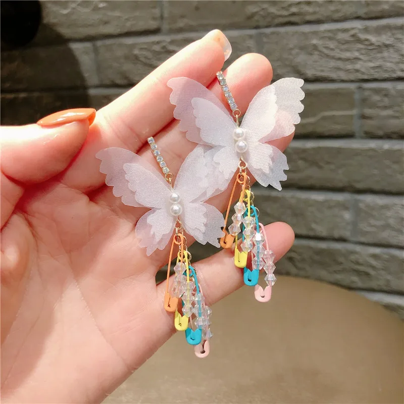 Female Personality Candy Color Pins Pendant Earring Chiffon Butterfly Women Fashion Fine Dangle Earring
Female Personality Candy Color Pins Pendant Earring Chiffon Butterfly Women Fashion Fine Dangle Earring
