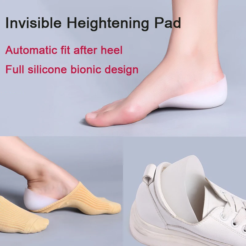 1 Pair Invisible Silicone Increase Insoles Height Lift Massage Soft Feet Cushion Inner Heightening Pad Women Men Heel Pads Socks
1 Pair Invisible Silicone Increase Insoles Height Lift Massage Soft Feet Cushion Inner Heightening Pad Women Men Heel Pads Socks
