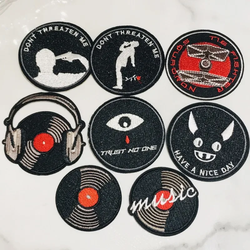 1 шт. музыкальные CD-патчи черные аппликации с животными железная аппликация для